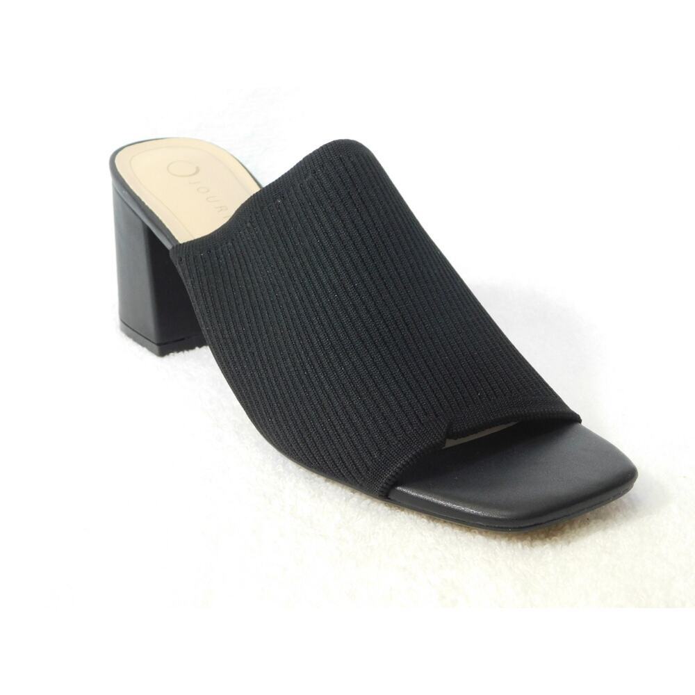 W602 Journee Black Lorenna Block Heel Dress Sandals - Size 11 M